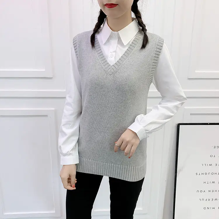 Women V Neck Jk Vest Yellow Sleeveless - Image 15