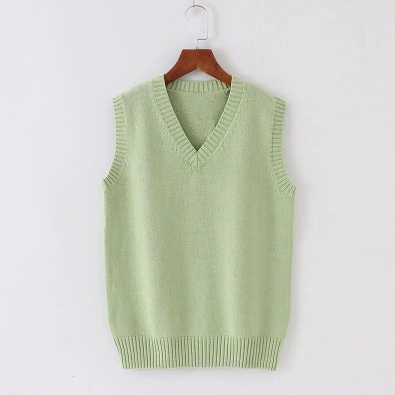 Women V Neck Jk Vest Yellow Sleeveless - Image 7