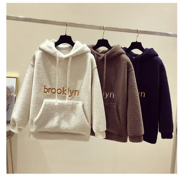 Women Brown Fleece Hoodie Set with Pocket - Image 15