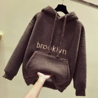 Women Brown Fleece Hoodie Set with Pocket - Image 11