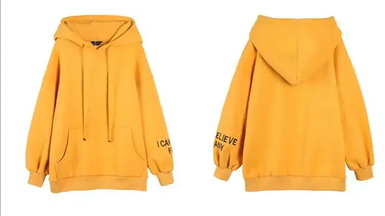 Women Red Hooded Sweatshirt Long Sleeve Fleece Winter — feature 4