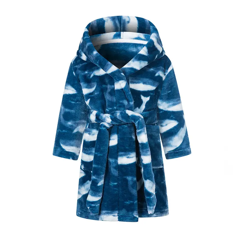 New Kids Space Printed Fleece Nightgown Blue