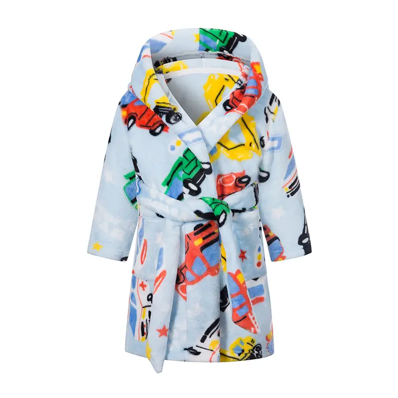 New Kids Space Printed Fleece Nightgown Blue