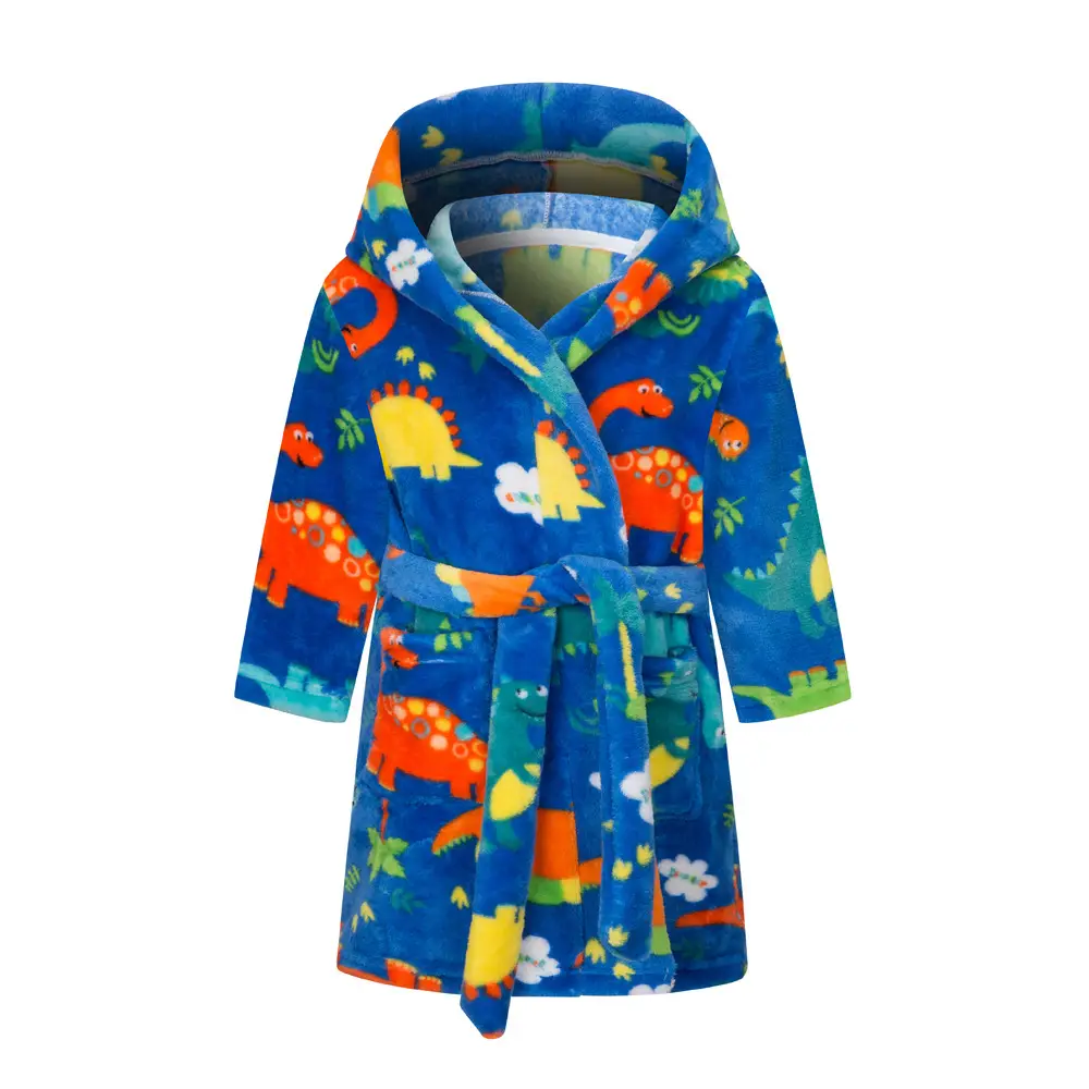 New Kids Space Printed Fleece Nightgown Blue