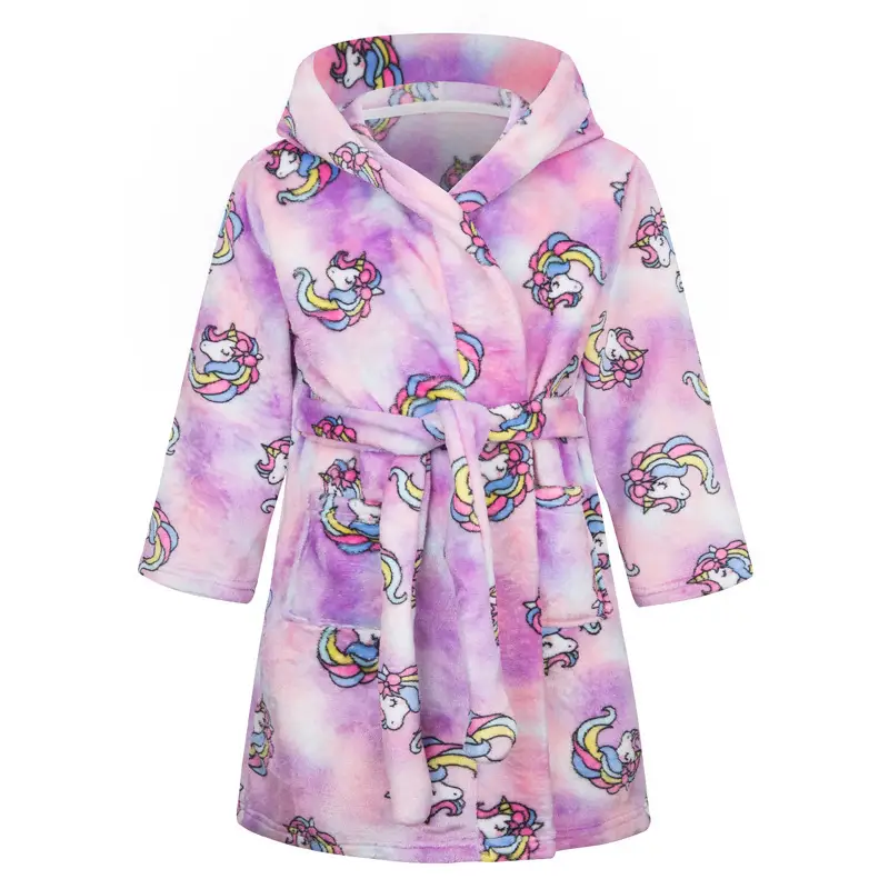 New Kids Space Printed Fleece Nightgown Blue