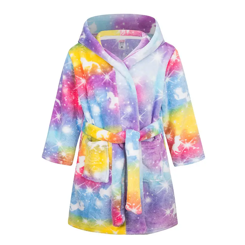 New Kids Space Printed Fleece Nightgown Blue