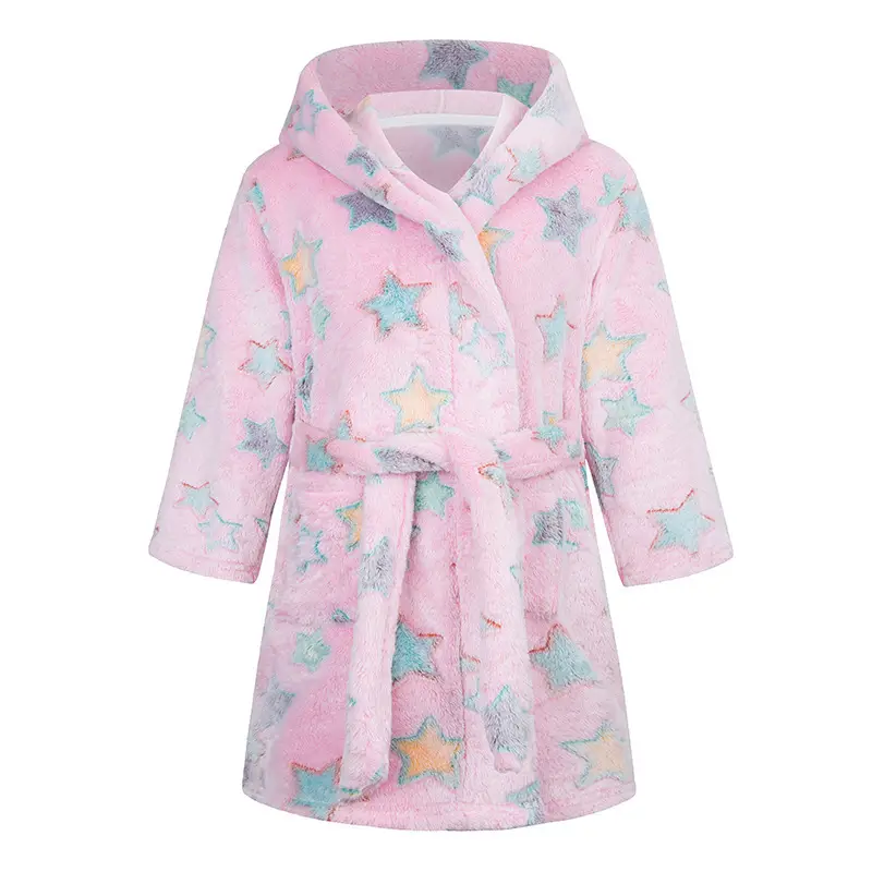 New Kids Space Printed Fleece Nightgown Blue
