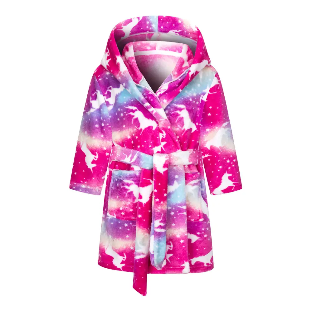 New Kids Space Printed Fleece Nightgown Blue