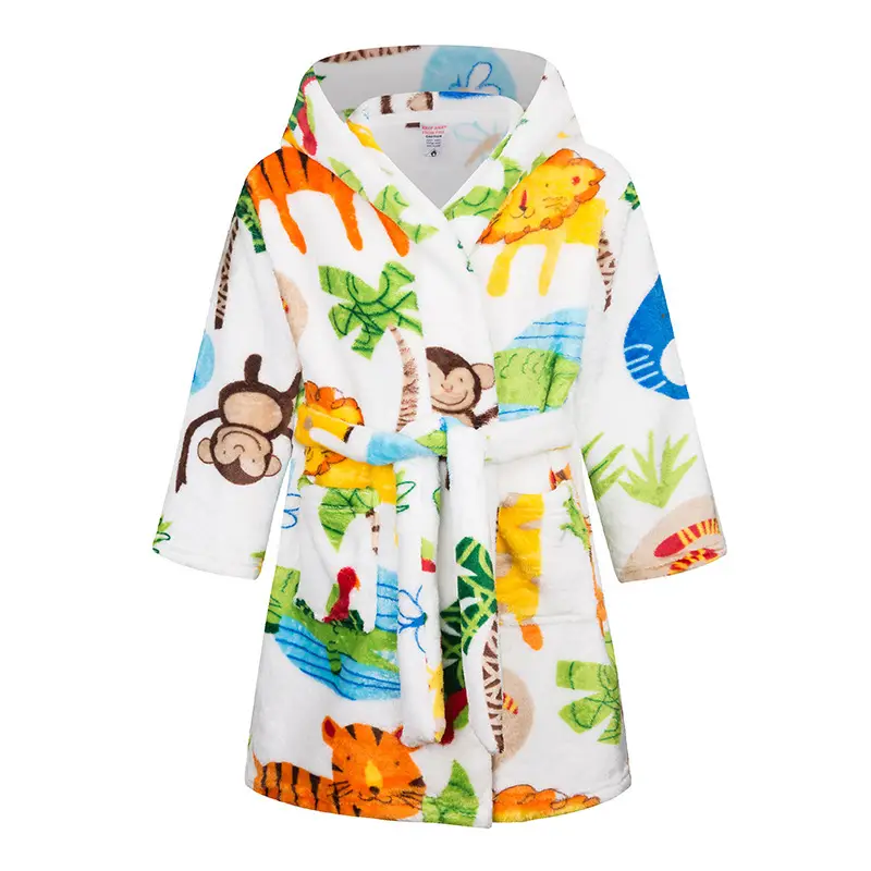 New Kids Space Printed Fleece Nightgown Blue