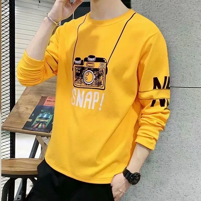 Men Black Cat Graphic Long Sleeve T-Shirt Large - Image 8