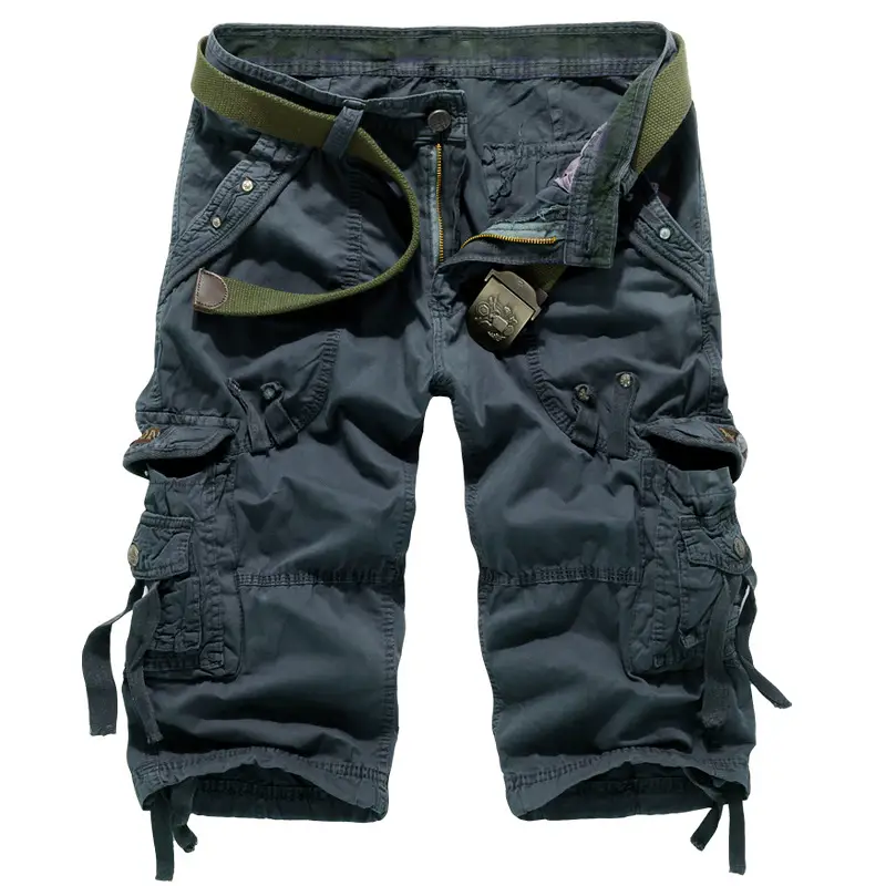 Men's Multi-Pocket Cargo Pants Grey Plus Size
