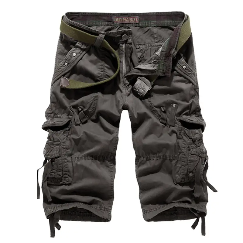 Men's Multi-Pocket Cargo Pants Grey Plus Size