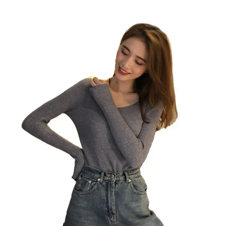 2025 Women's Long Sleeve V-Neck Knitted Sweater Beige - Image 10