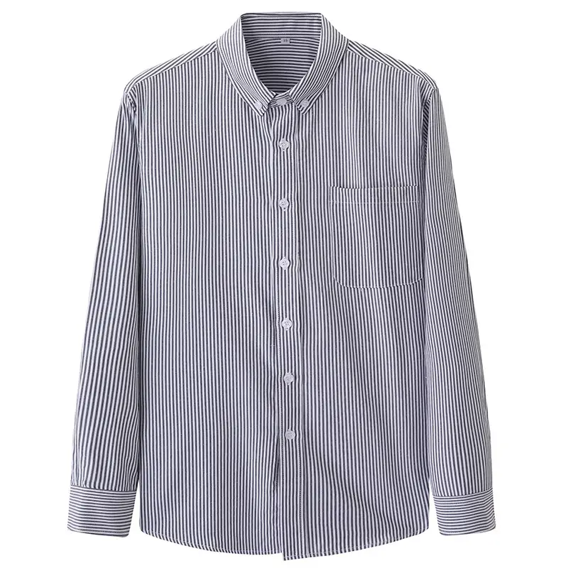 Men's Striped Oxford Shirt Long Sleeve Spring Autumn