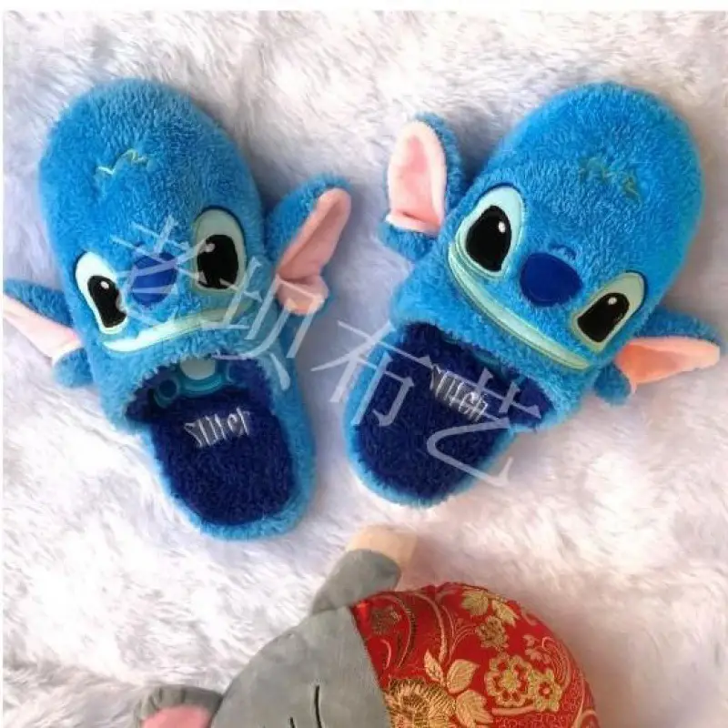 Autumn and Winter Cartoon Stitch Z-Zai Cotton Slippers Donald Y Duck Home Indoor Plush Warm Couple Slippers for Men and Women - Image 7