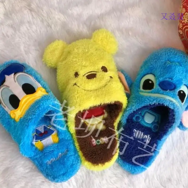 Autumn and Winter Cartoon Stitch Z-Zai Cotton Slippers Donald Y Duck Home Indoor Plush Warm Couple Slippers for Men and Women - Image 8