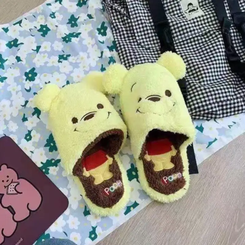 Autumn and Winter Cartoon Stitch Z-Zai Cotton Slippers Donald Y Duck Home Indoor Plush Warm Couple Slippers for Men and Women - Image 4
