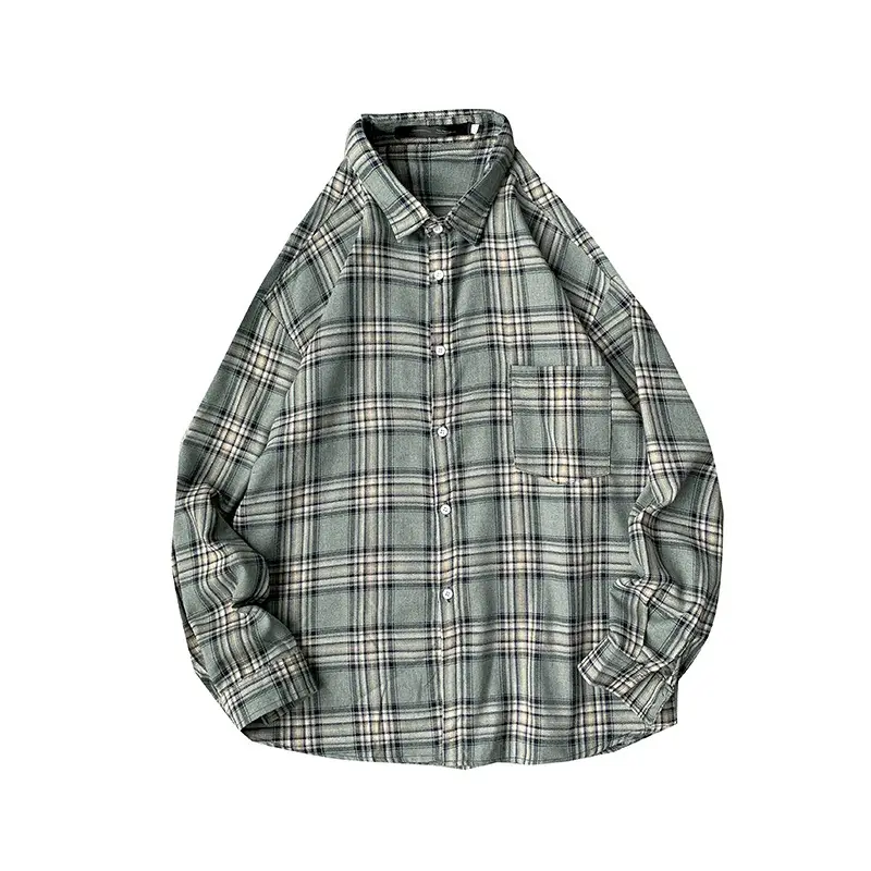 Men Plaid Long Sleeve Shirt Autumn Casual Wear - Image 8