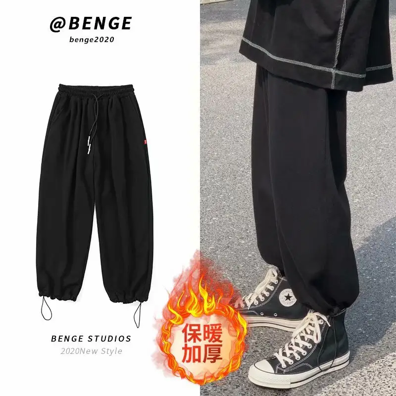 2020 Black Velvet Belted Korean Pants Casual Wear - Image 6