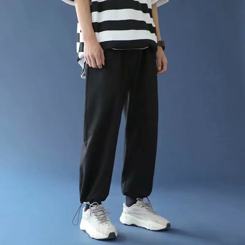 2020 Black Velvet Belted Korean Pants Casual Wear - Image 2