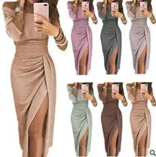 Women Grey Hoodie Dress Large Loose Fit Pocket Long Sleeve — feature 18