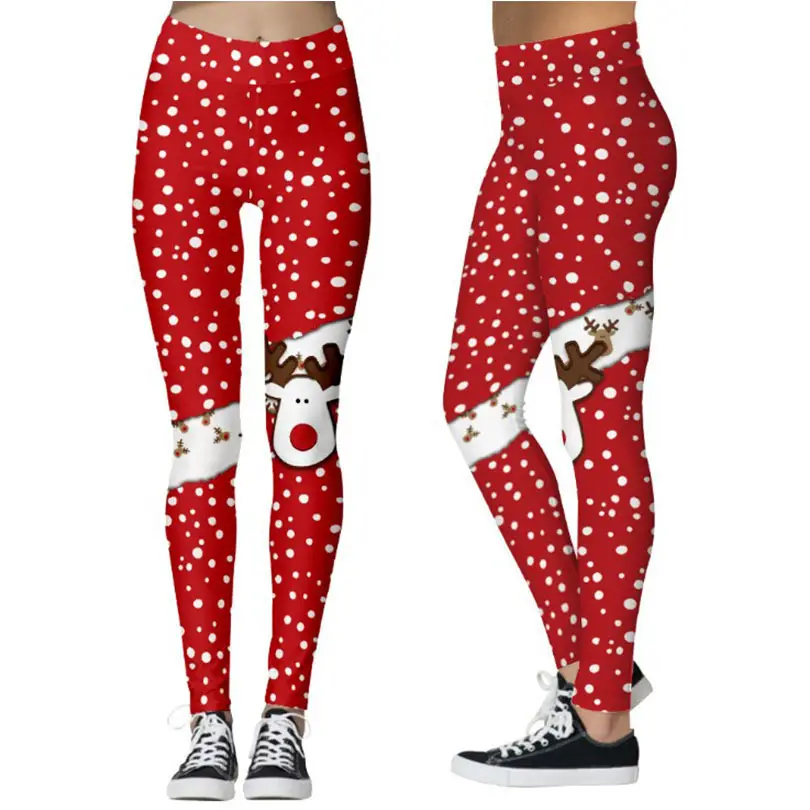 Christmas Dot Printed Sports Pants for Women — feature 1
