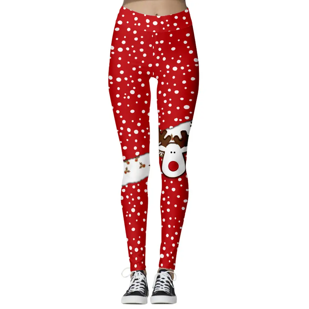 Christmas Dot Printed Sports Pants for Women — feature 2