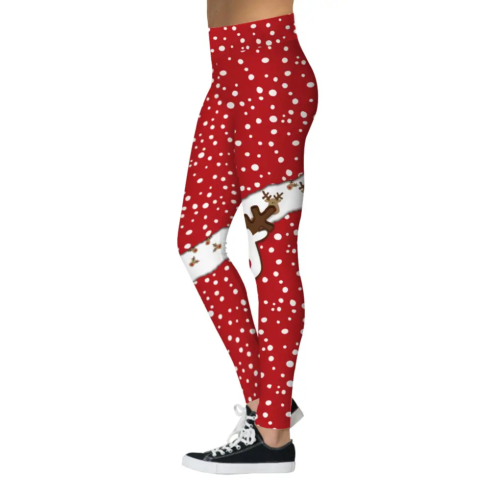 Christmas Dot Printed Sports Pants for Women — feature 3
