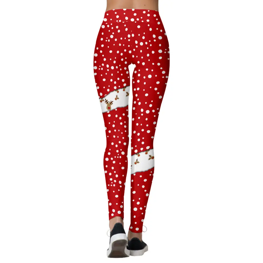 Christmas Dot Printed Sports Pants for Women — feature 4