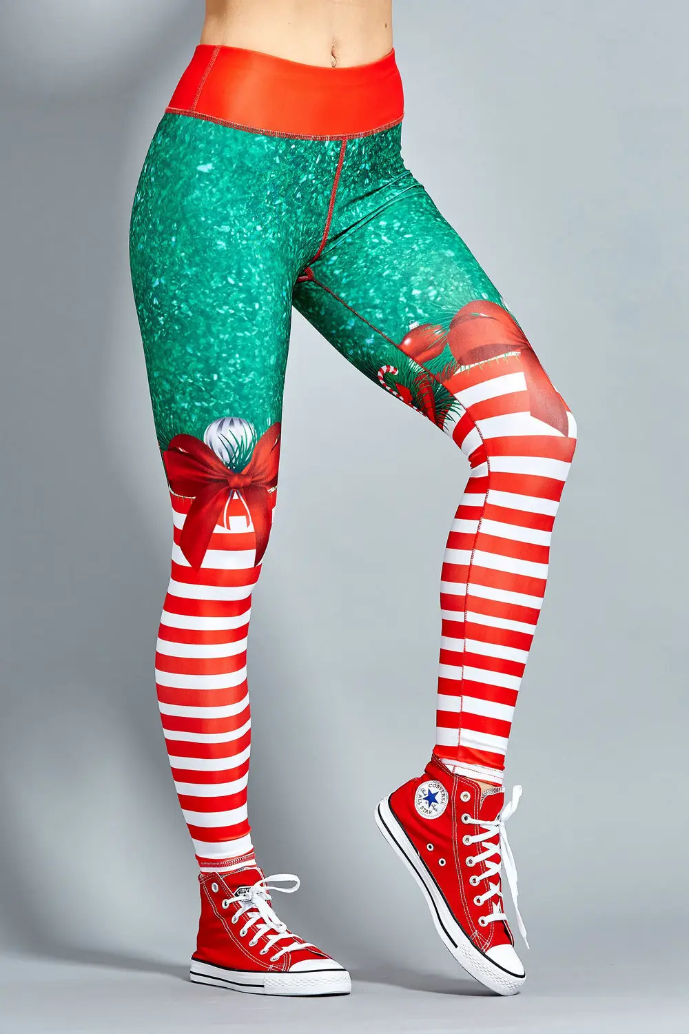Christmas Dot Printed Sports Pants for Women — feature 8