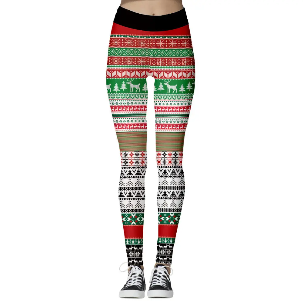 Christmas Dot Printed Sports Pants for Women - Image 8