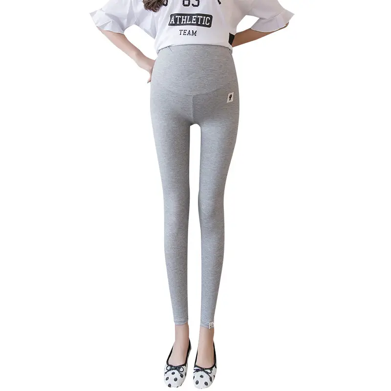 Pregnant Women's Grey Nine Point Leggings - Image 6