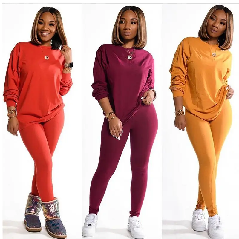 Purple Long Pants Sports Suit for Women Autumn Winter - Image 17