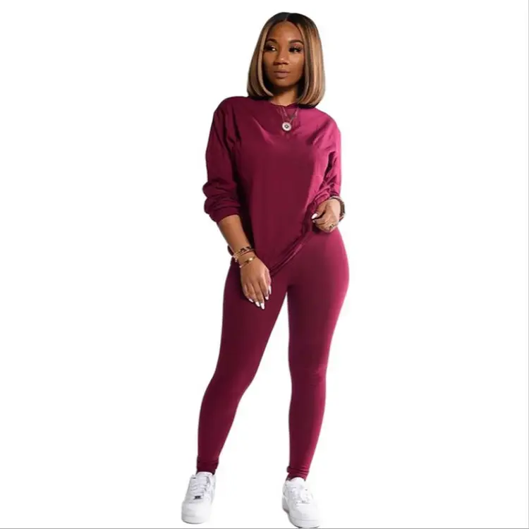 Purple Long Pants Sports Suit for Women Autumn Winter - Image 19