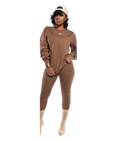 Purple Long Pants Sports Suit for Women Autumn Winter - Image 6