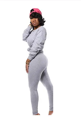 Purple Long Pants Sports Suit for Women Autumn Winter - Image 8