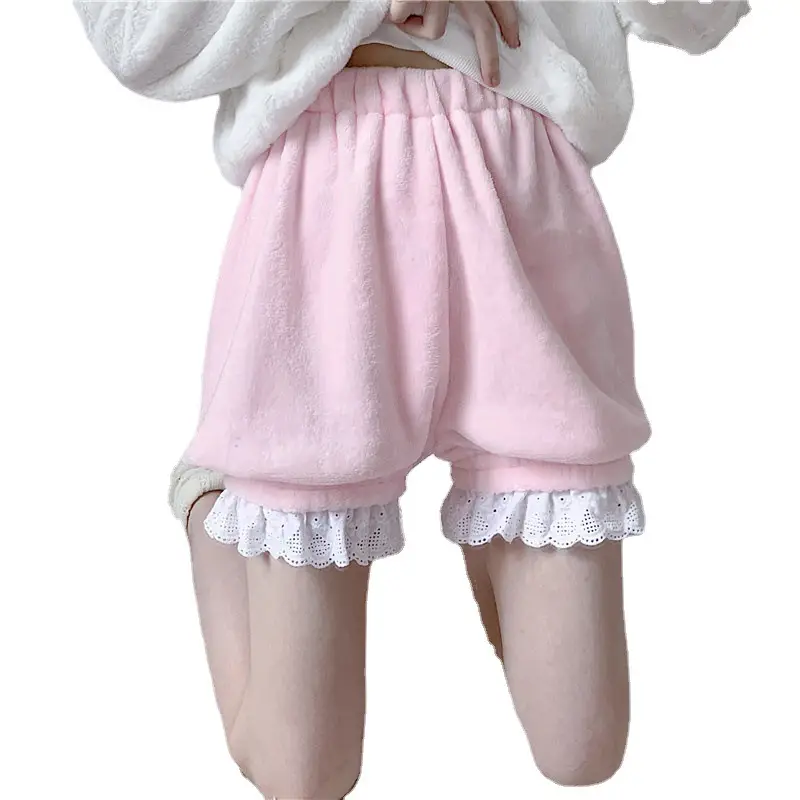 Black Fleece Lined Lolita Pumpkin Pants High Waist - Image 8