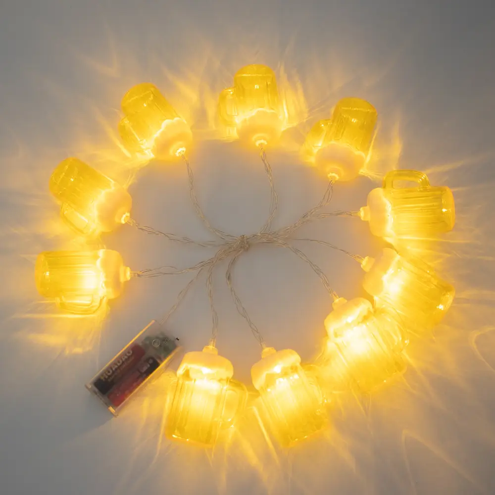 Beer Mug LED String Lights for Bar & Party Decor