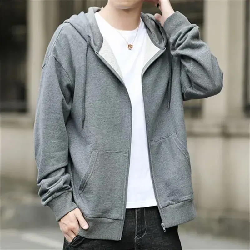 Men's Black Full Zip Hoodie Sweatshirt Long Sleeve Casual Wear - Image 10