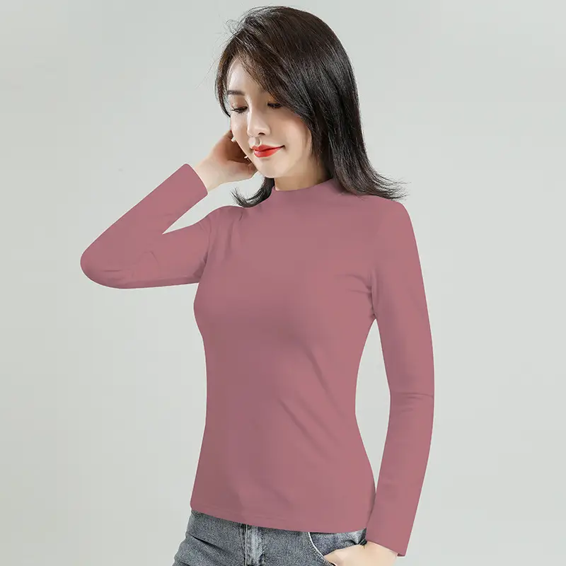 Women's Velvet Turtleneck Long Sleeve Fleece Lined Warm Innerwear - Image 8