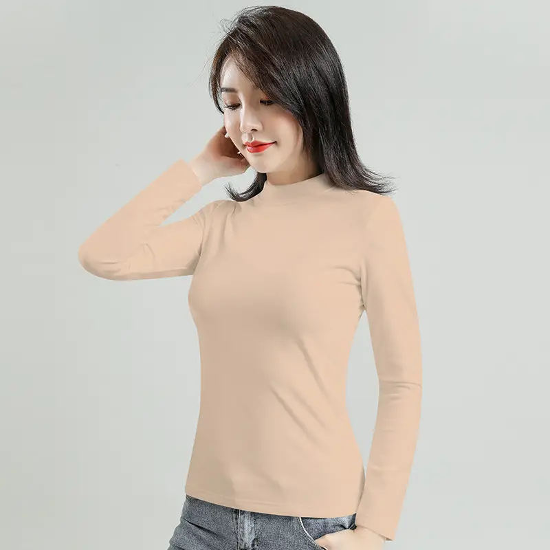 Women's Velvet Turtleneck Long Sleeve Fleece Lined Warm Innerwear - Image 9