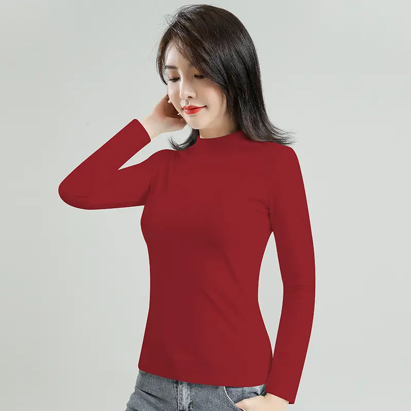 Women's Velvet Turtleneck Long Sleeve Fleece Lined Warm Innerwear - Image 3