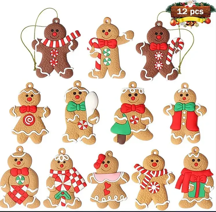 Gingerbread Man Christmas Tree Pendant 12cm High - Image 9