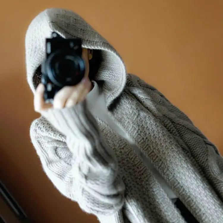 2020 Women's Hooded Thickened Knit Cardigan Coat - Image 5