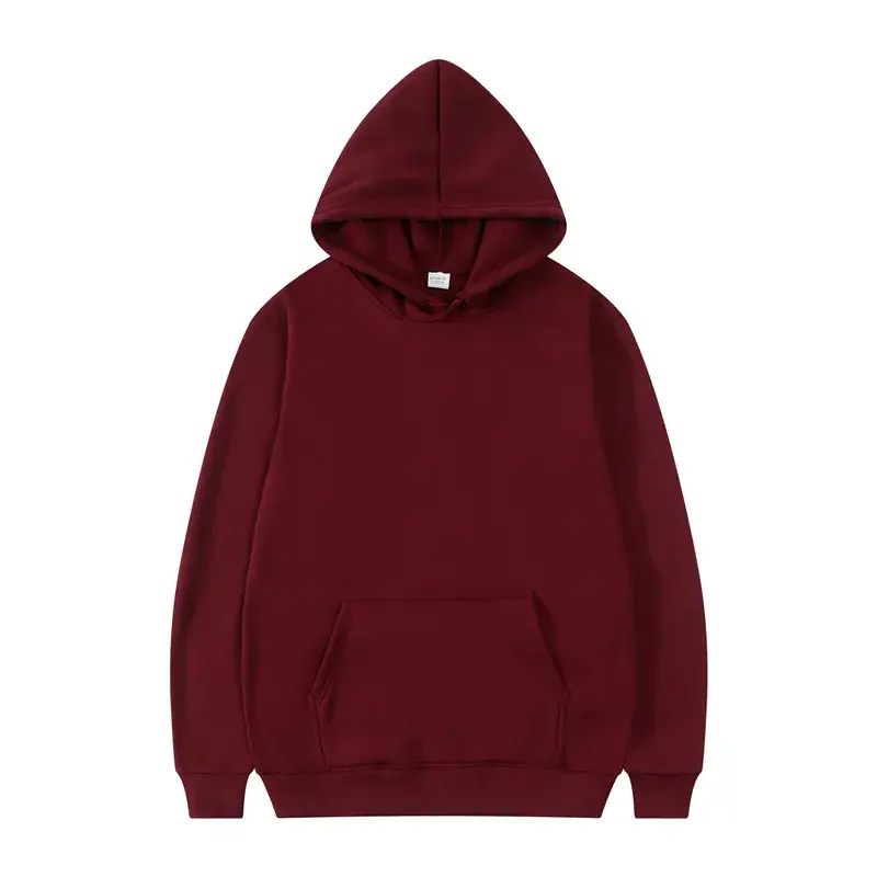 Men Fleece Lined Hoodie Sweatpants Maroon 220g - Image 13