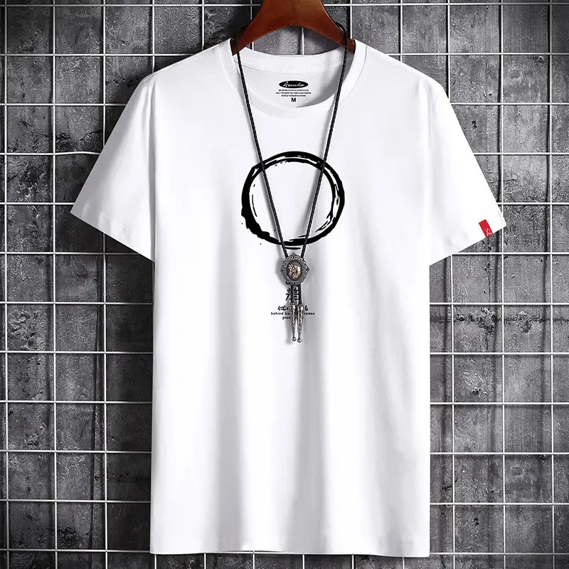 Men Light Blue Cotton T-Shirt with Stethoscope Print