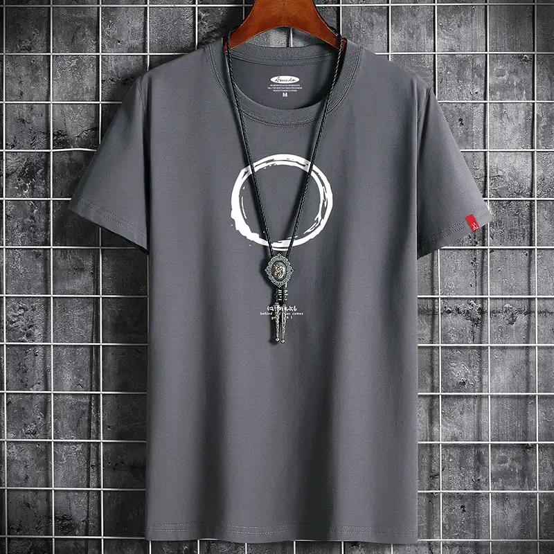 Men Light Blue Cotton T-Shirt with Stethoscope Print