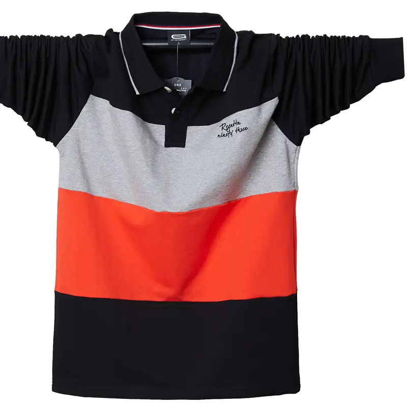 Men Oversize Cotton Polo Shirt Blue White Red Light Blue