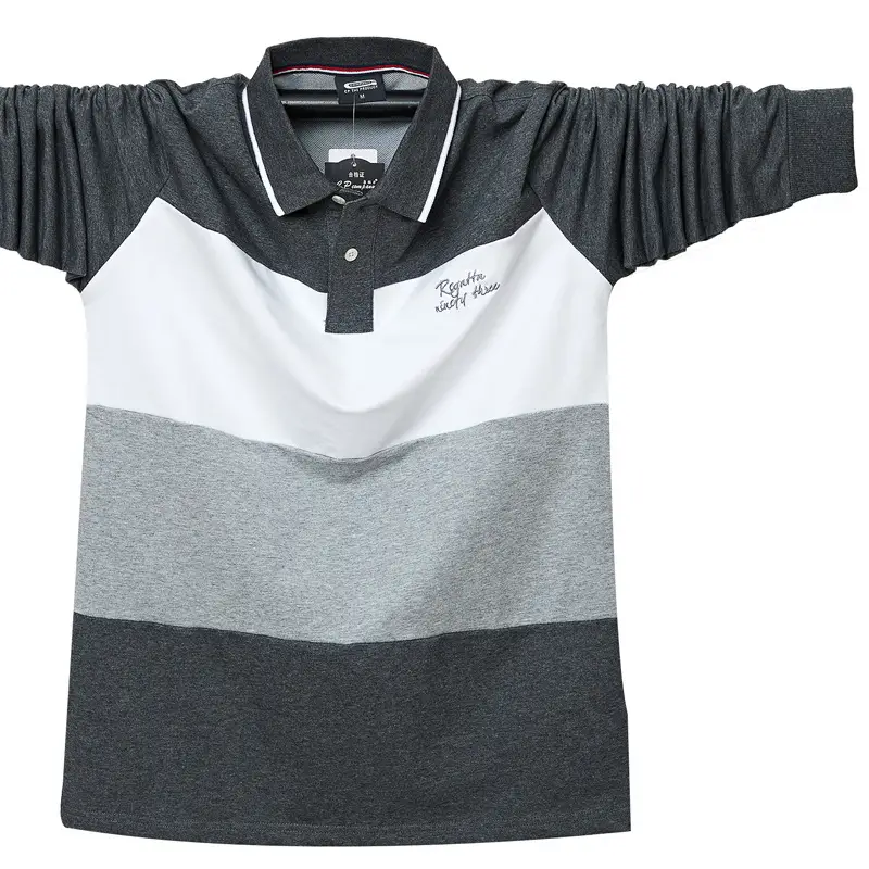 Men Oversize Cotton Polo Shirt Blue White Red Light Blue