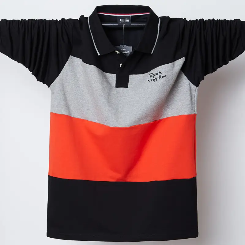 Men Oversize Cotton Polo Shirt Blue White Red Light Blue
